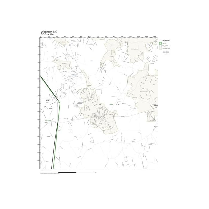 Buy Working Maps Zip Code Wall Map of Waxhaw, NC Zip Code Map Laminated
