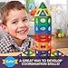 Discovery 50-Piece 3D Magnetic Tile Set in 6 Colors, Construction Building Block Creativity Kit, Educational Learning STEM Toy, Safe Non-Toxic Engineering Development Preschool Activity, Ages 4+