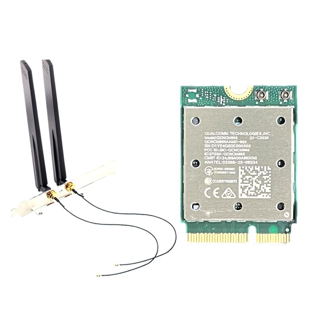 Carte WiFi7 QCNCM865 sans Tri Band WiFi7 QCNCM865 2,4 Gbit/S Bluetooth 5.4 Adaptateur Réseau sans 2,4G/5G/6Ghz pour Win11 pour 802.11be M.2 NGFF WLAN Carte WiFi Uniquement pour Win11