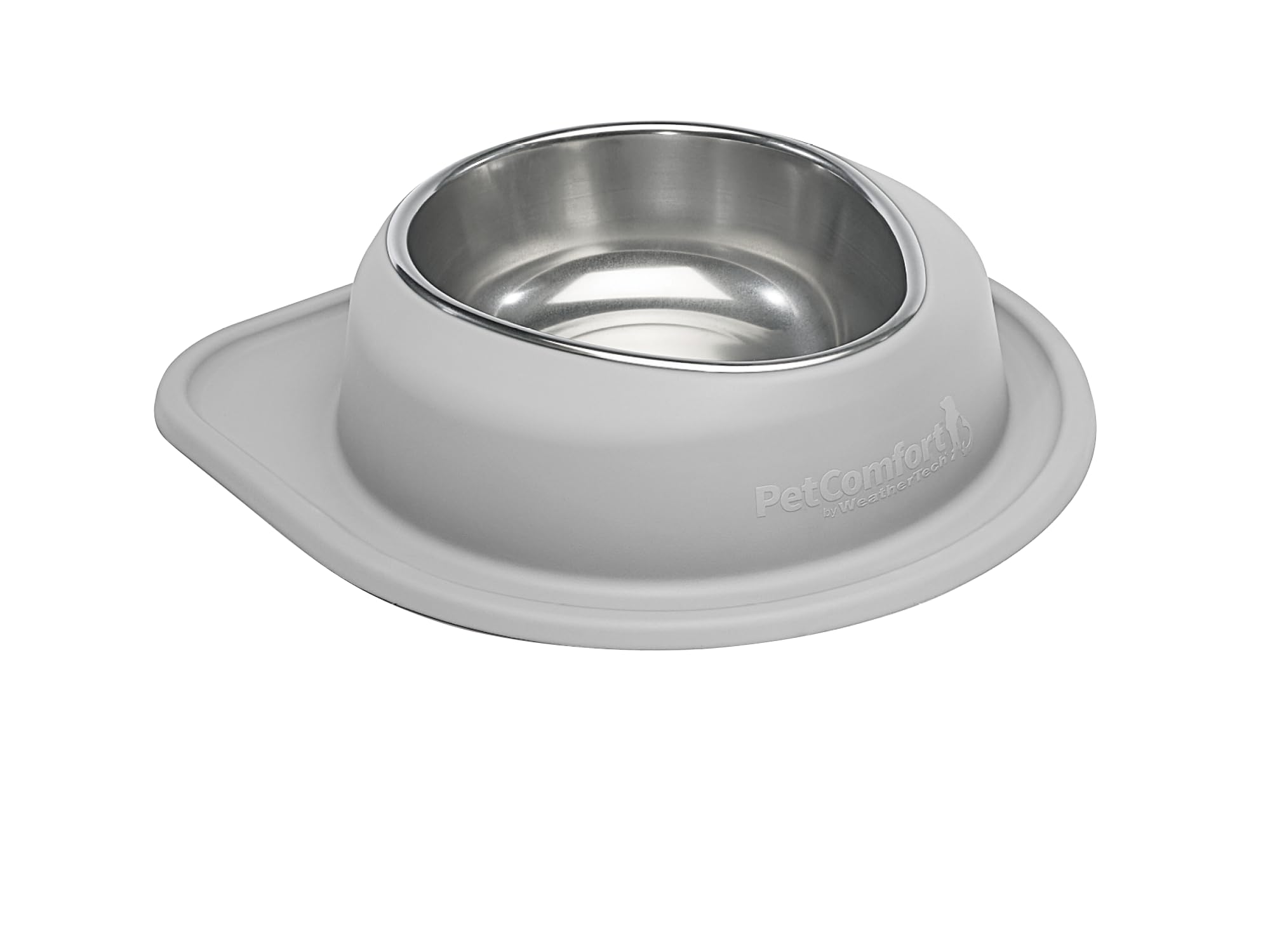 WeatherTech Single Low Pet Feeding System - Heavy-Duty Dog &amp; Cat Food/Water Bowl - 96 oz (12 Cups) Light Grey (SL9603LG)