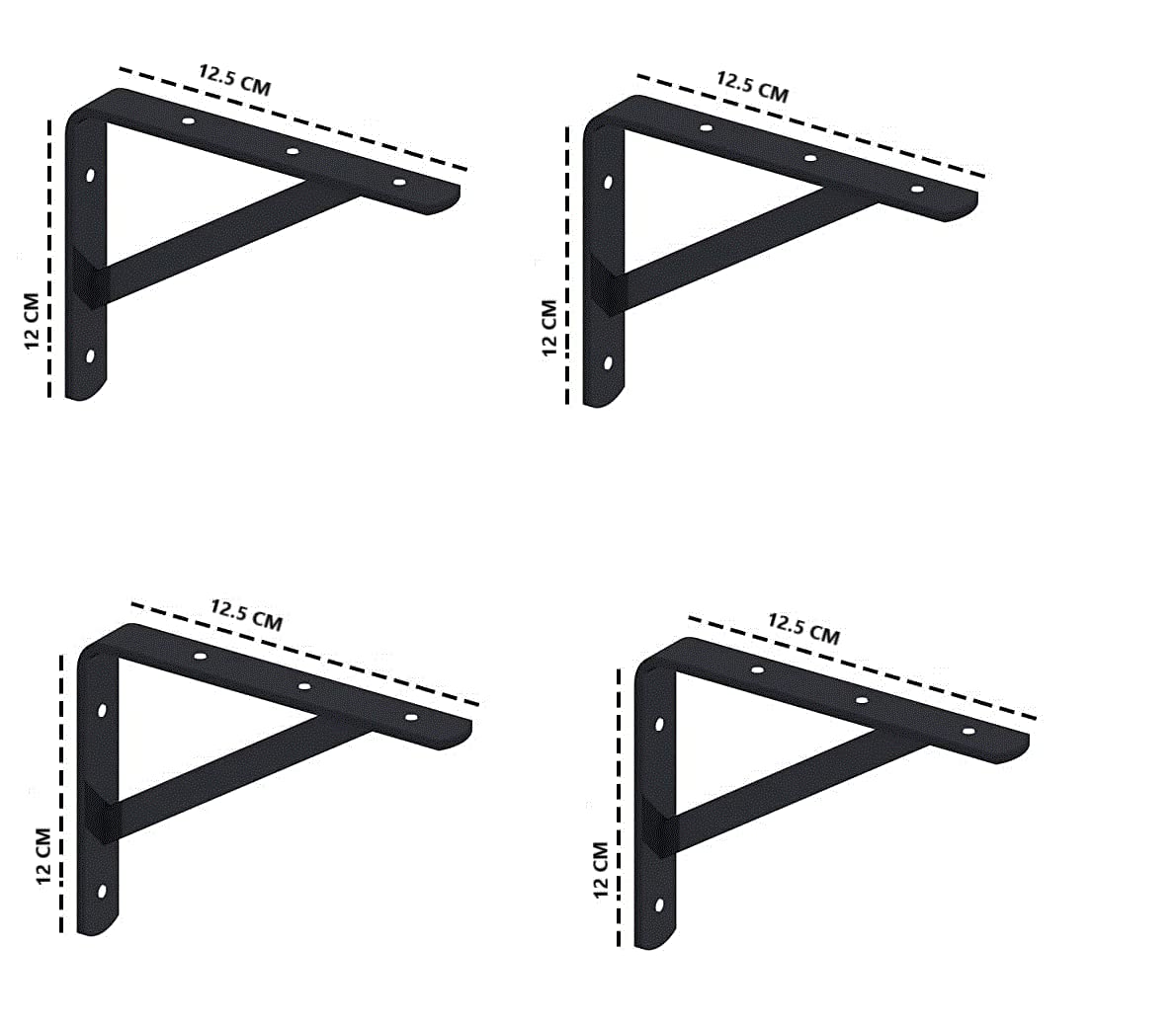 Buy RSPTJM Shelf Brackets Duty Metal Dark Stealth Black Shelf Brackets