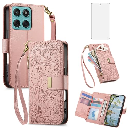 Étui Motorola Edge 60 Pro 5G Asuwish avec porte-cartes et protection écran intégrée
