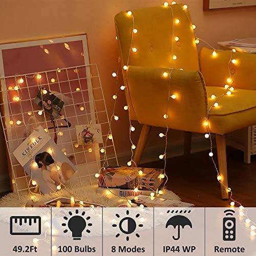 Zorela-Globe-String-Lights-15M-100-LED-Fairy-Lights-with-Remote-Outdoor-Indoor-Festoon-Lights-USB-or-Battery-Powered-for-Christmas-Holiday-Rooms-Patio-Gazebo-and-Wedding-Decor-Warm-White