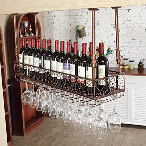 Casier à vin domestique suspendu avec support de verres ergonomique