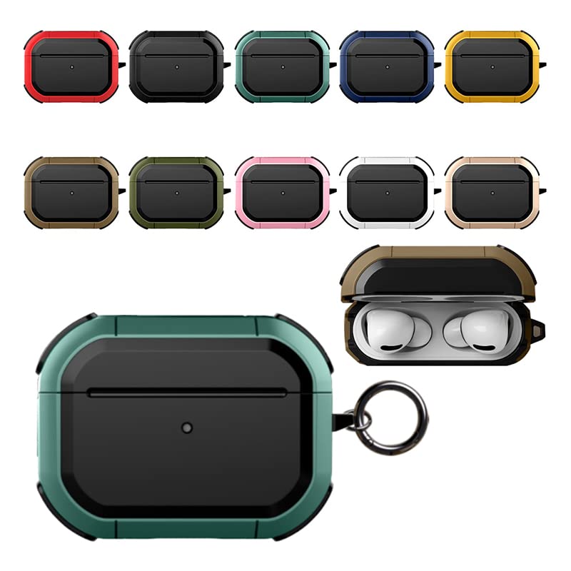Image of PEFKO PSS121 AirPods Pro Soft Silicone Protective Case 3D Design Shockproof Case Cover with Anti-Lost Metal Keyring Compatible for Apple AirPods Pro (Black & White [ Armour ])