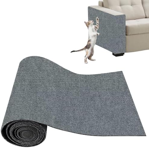 Xynovate Kratzmatte Selbstklebend Katze, DIY Kratzbrett, Kratzschutz Sofa, Katzenkratzer Kleber Möbelschutz für Wand (Hellgrau,30x100cm)