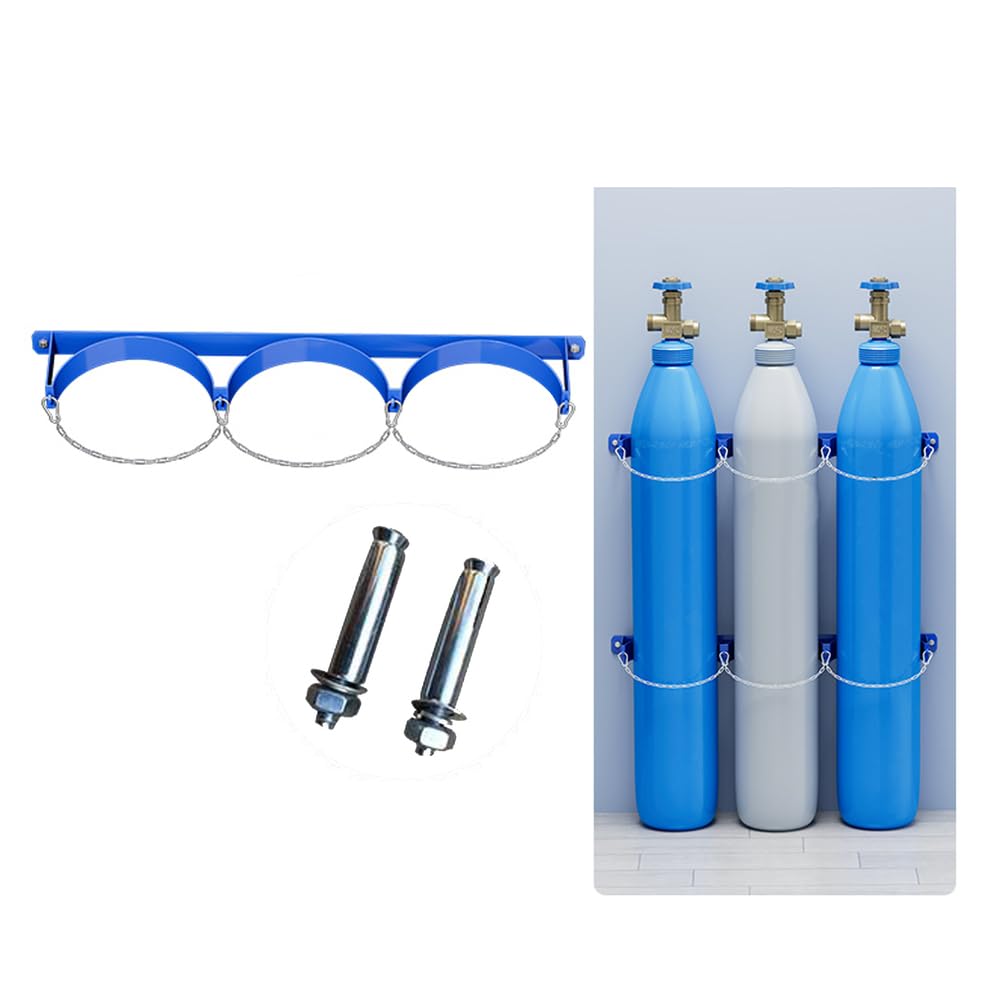 Generico Supporto per bombola di Gas/Trasportatore per bombola di Ossigeno. Staffa di Montaggio a Parete per bombola di Gas Resistente, con Catena di Sicurezza e Vite, per Un deposito Sicuro in ambie