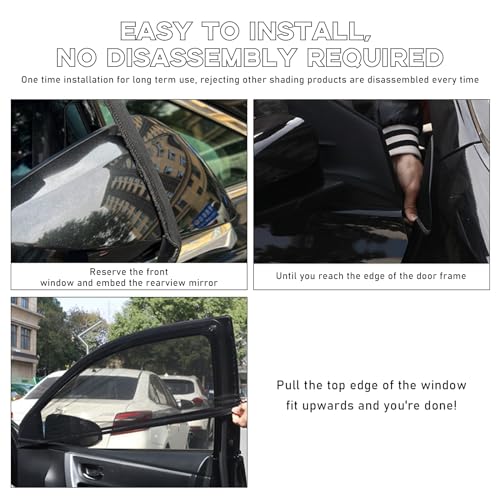 image for Ohleats 4 PCS Car Window Shades, Auto Front Rear Side Window Sun Shade