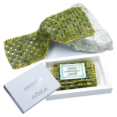 Natural Jade Eye Mask Anti-Aging Facial Sleeping Eye Mask Hot or Cold Therapy Blindfold for Puffy Eyes, Eye Masks for Dark Circles and Puffiness Massage Tool Cover