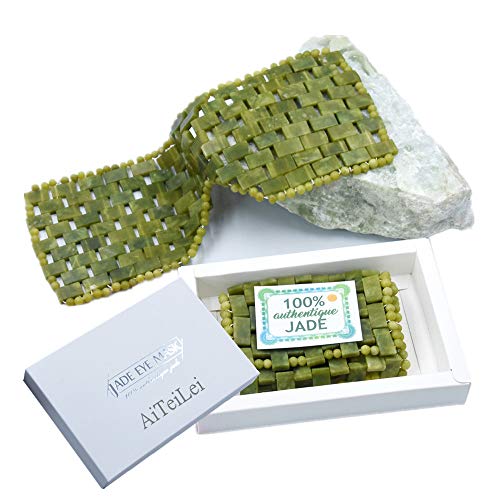 Natürliche Jade-Augenmaske Anti-Aging-Gesichtsschlaf-Augenmaske Heiße oder kalte Therapie Augenbinde für geschwollene Augen, Augenmasken für Augenringe und Schwellungen Massage-Tool