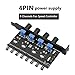 SinLoon 4 Knob Cooling Fan Speed Controller PC 8 Channels 12V Fan Hub for CPU Case HDD VGA PWM PCI Bracket- 4Pin Interface Power Supply (4 Pin 4Knob)