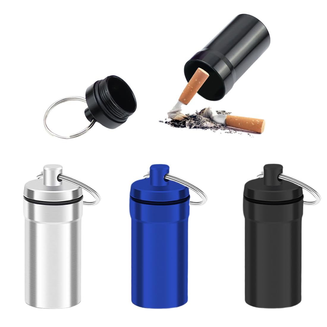 Cendrier Portable Mini avec Couvercle Anti Odeur, Cendrier de Poche Compact pour Voyage Camping