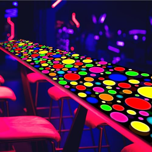 Tapete decorativo corredor neón fluorescente 118x39 pulgadas miniatura 5