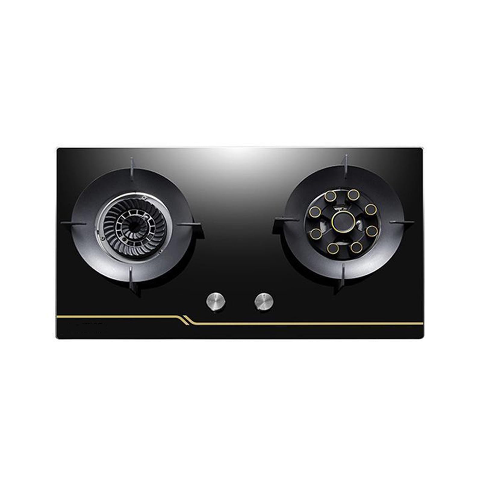 Dual Purpose Integrated Two-Burner Gas Cooker, Natural Gas/Liquid Propane Tabletop Cooker, Flame Fault Protection, Cast Iron Pan Holder.(LPG)