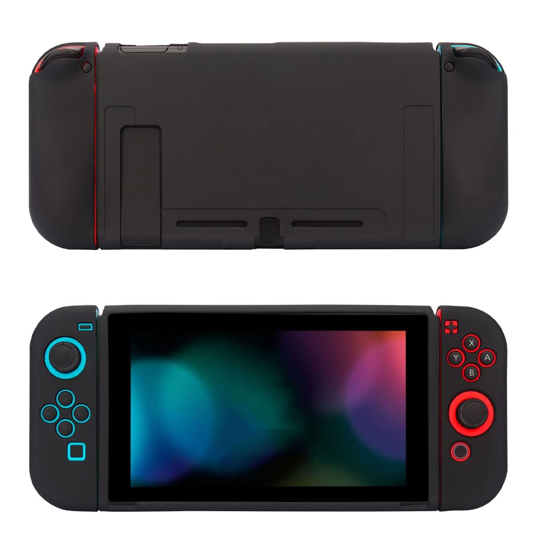 CUZKC Funda Compatible para Nintendo Switch,Matte TPU Funda Protectora Suave Desmontable para Nintendo Switch,Soft Shell Case para Switch Console y Joy-con,Absorción de Golpes y Antiarañazos (Negro)
