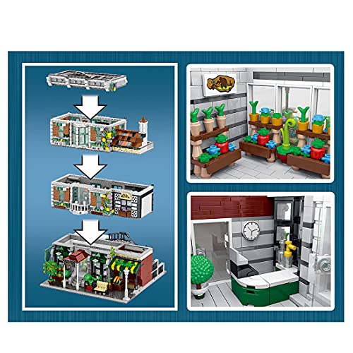 TYPIS Haus Bausteine, Zentrum Blumenladen Architektur Bausteine Set Modular Gebäude, Kompatibel mit LEGO Haus (3648… – Bild 5
