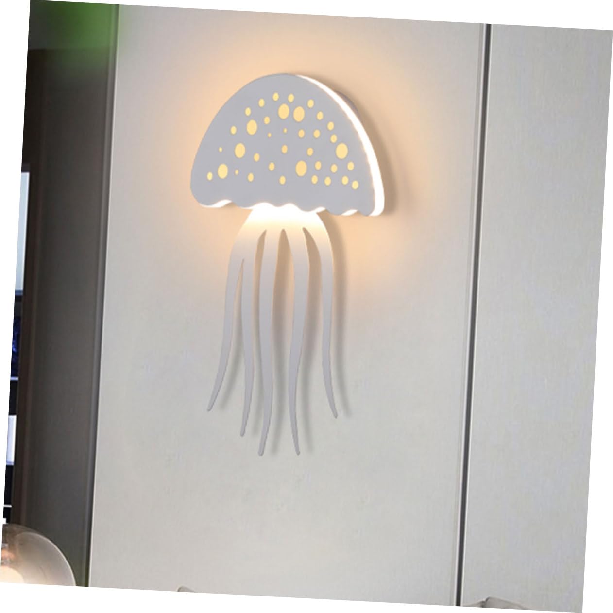 Hemobllo Lámpara de Pared LED Medusa, Compacta de Hierro y Acrílico, Luz Cálida para Dormitorio y Salón, Decoración Moderna para Hogar, Instalación Fácil y Segura