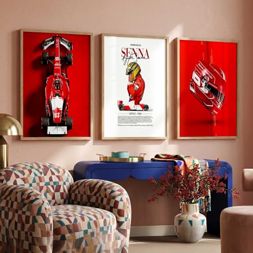 Image of walllane Big Formula 1 Framed Posters Gift Items for Boys Room Wall Decoration Bedroom Living Room Office Studio Decor | Car Poster Frame for Wall Decor Set Of 3 Size (19x25 inch)