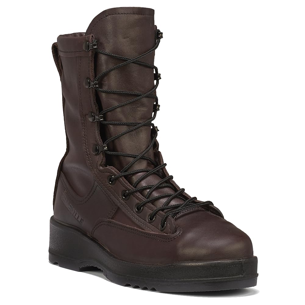 Belleville 330 ST Flight Boots for Men - Leather Steel Toe Boots - Vibram Chevron Outsole - Flight Leathers Shock Midsole - Full-Grain Cattlehide