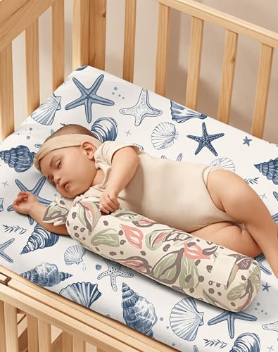 Image of Pack and Play Sheets 2 Pack, Fitted Jersey Knit Mini Crib Sheets for Baby Boys and Girls, Compatible with Graco Pack N Play and Mini Crib Mattress (Deep Blue, Pack N Play /Mini Crib Sheets)