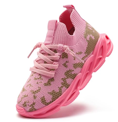 Image of DADAWEN Boys Girls Sneakers Kids Lightweight Breathable Tennis Shoes Strap Running Athletic Shoes for Toddler /Little Kid /Big Kid