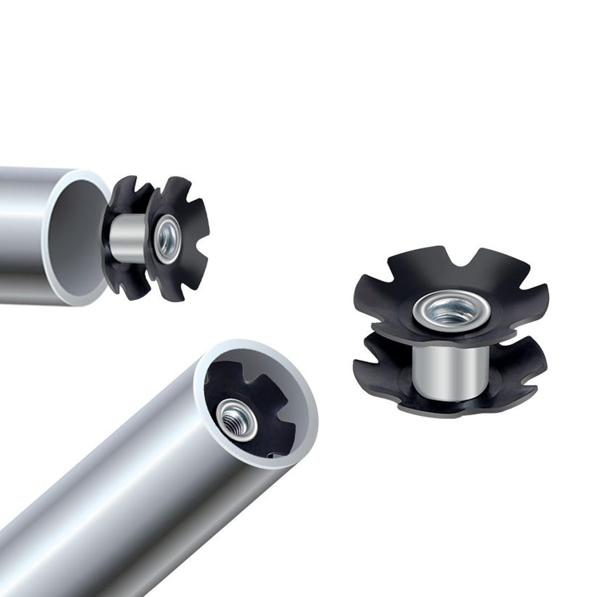 6PCS bicicletta stella dado, bici ahead auricolare forcella anteriore stella dado nucleo forcella bicicletta stertube dadi