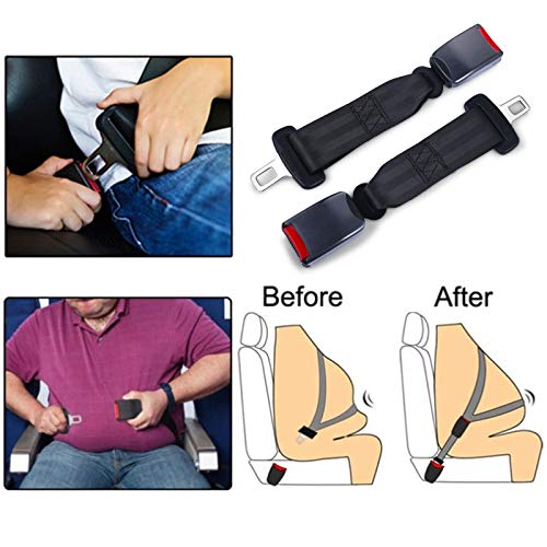 HIIXHC Seat Belt Extender, Buckles Extender Safety Certified Universal Extension Socket Connector Metal Tongue 2PCS Seat Belt Extender and 2PCS Safety Belt Buckle