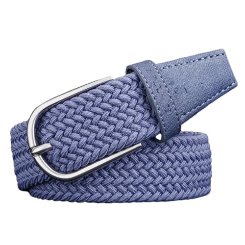 YTR6TW Men's Metal Pin Buckle Jeans Belts Casual Fashion Trendy Elastic Canvas Woven Belt