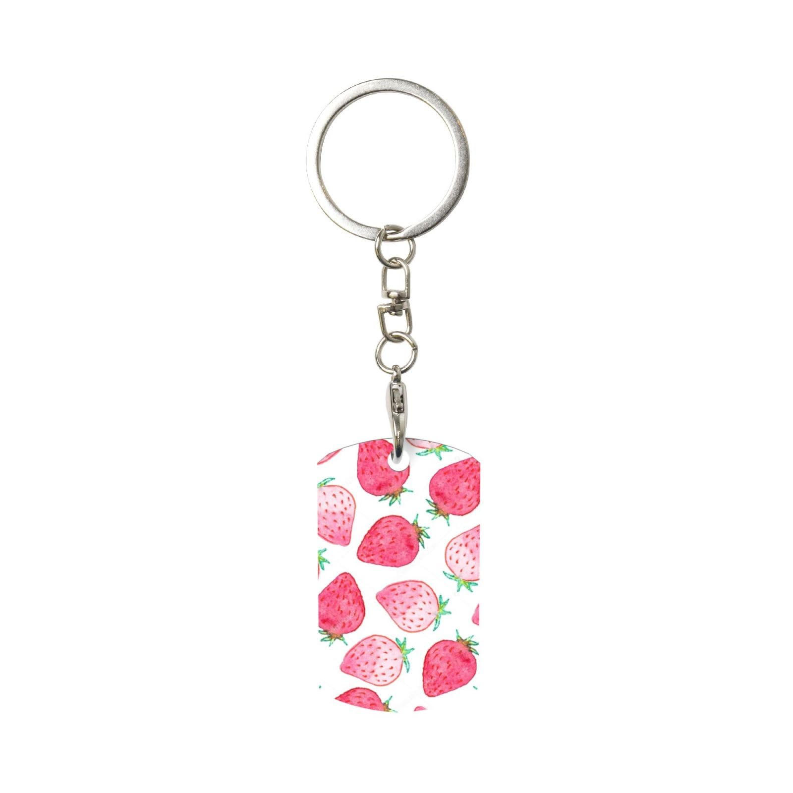 Wxenaiedk Strawberry Pattern Keychain For Rectangle