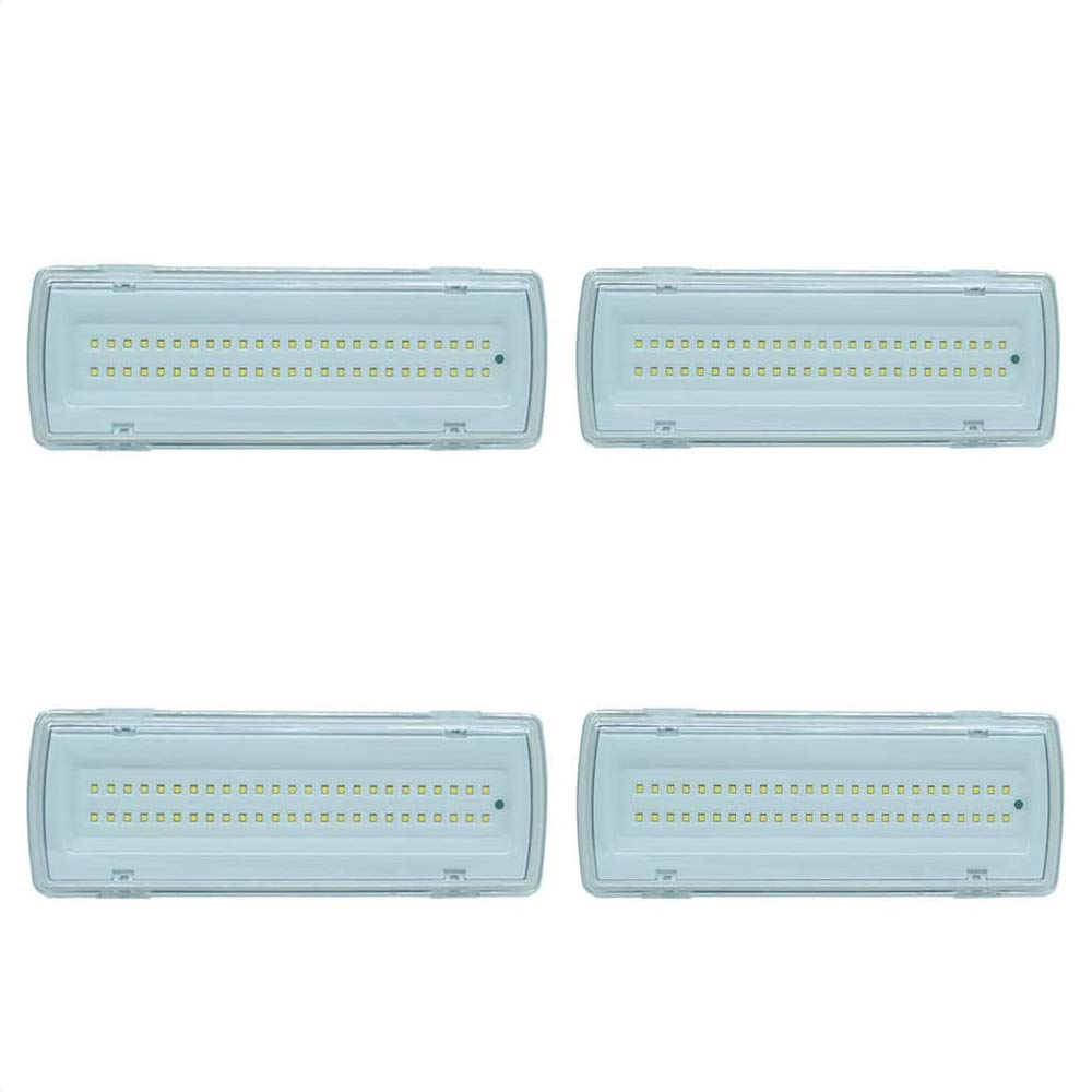 081 Store - 4X Lampada Di Emergenza Con 50 Led Completa Di Incasso E Batteria Luce Bianca 4W [Classe di efficienza energetica A]