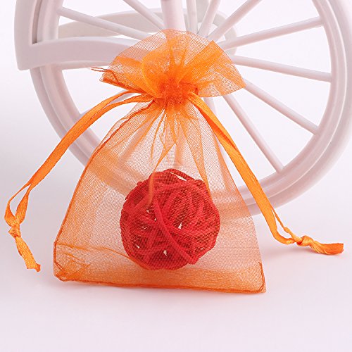 PLECUPE 100 Pezzi Sacchetti Confetti,Sacchetti Organza 20x30cm Sacchetti Regalo in organza con Coulisse per Matrimonio,Natale,Bomboniere,Compleanno,Caramella, Gioielli, Festa, Battesimo-Rosso