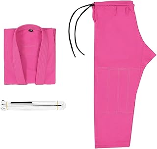 ZHSOAO Kimonos De Jiu-Jitsu Traje Jiu Jitsu Gi for Hombres BJJ Gi Mujeres Grappling Preencogido Que Absorbe el Sudor Lavable a máquina Ligero - con cinturón(Pink,A1)