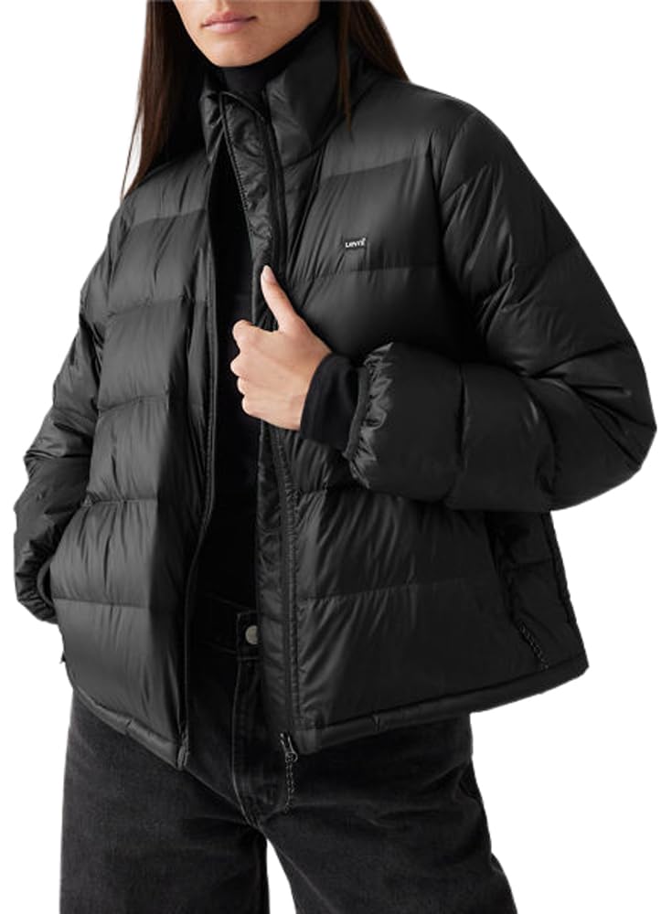 Levis Women's Black Polly Packable Water-Resistant Softshell Jacket in Size 8, Sports Direct