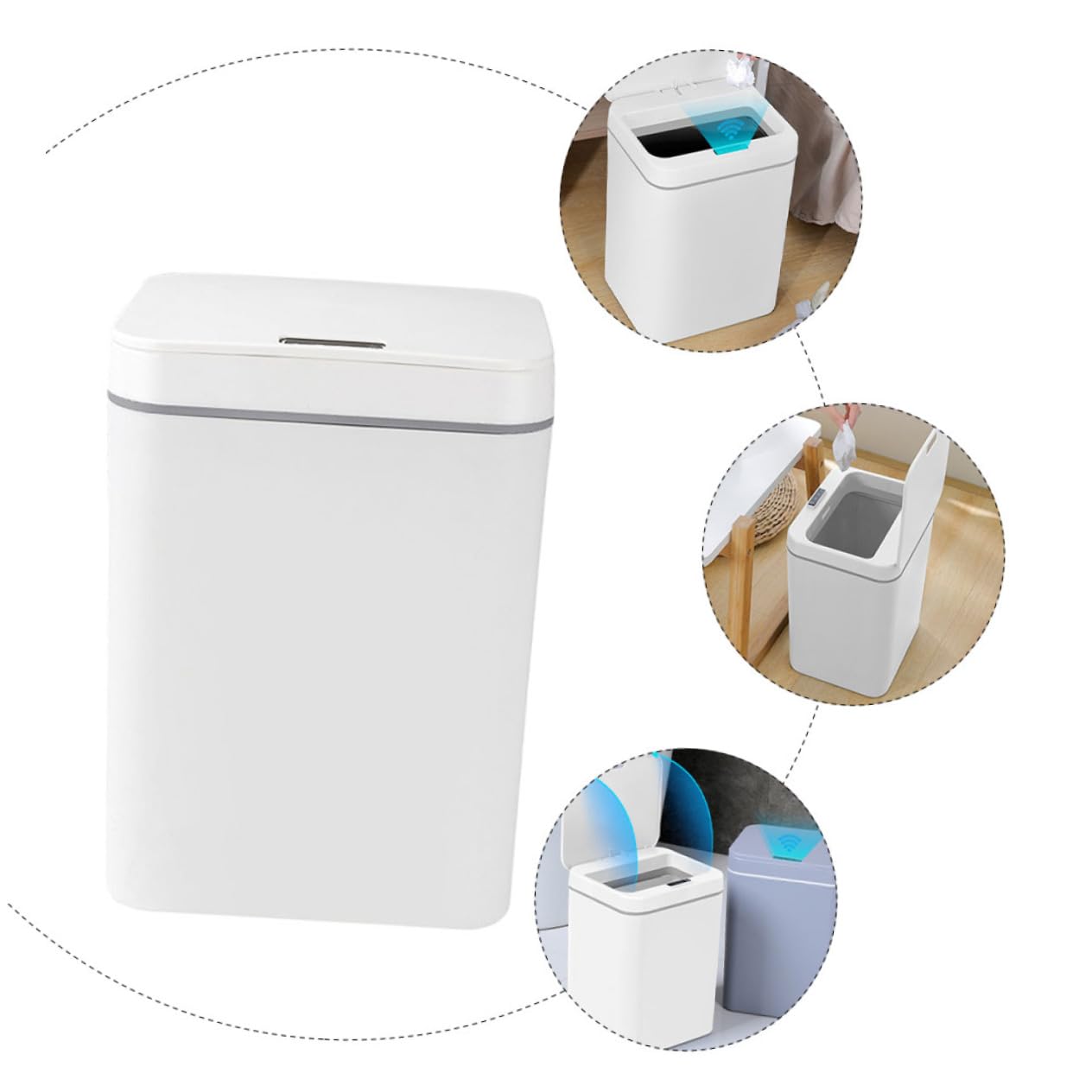 MAGICLULU Intelligent Touchless Garbage Can Automatic Waste Bin High-Precision Sensor Mute Buffer Technology for Kitchen Home Space-Saving Waste Storage Container