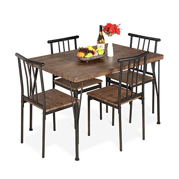 Best Choice Products 5Piece Metal and Wood Indoor Modern Rectangular