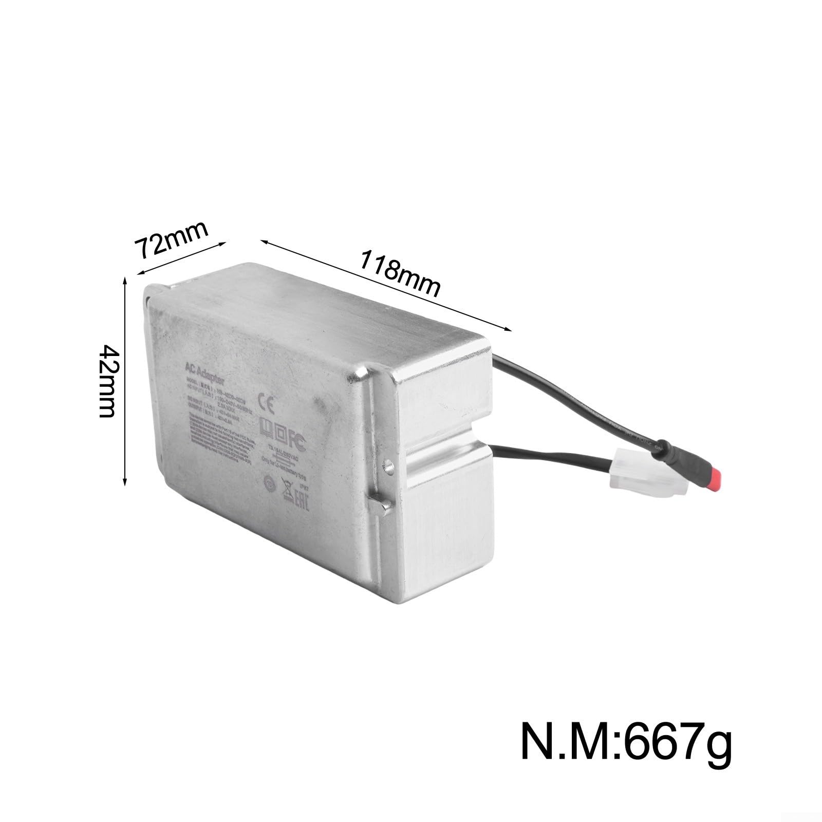 Chargeur intégré pour scooter électrique Ninebot Max G30 - Métal robuste, compact 13 x 8 x 5 cm, léger 680 g, remplacement facile, charge rapide