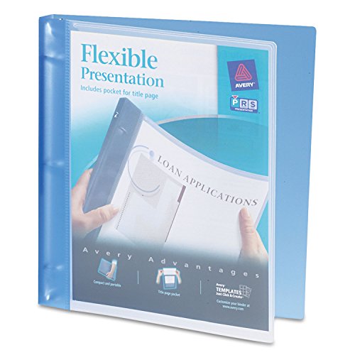 Avery Flexible View 3 Ring Binder, 1/2 Inch Round Rings, 1 Blue Binder (17670)