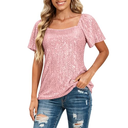 Haut à paillettes pour femme tendance été : t-shirt chic et décontracté
