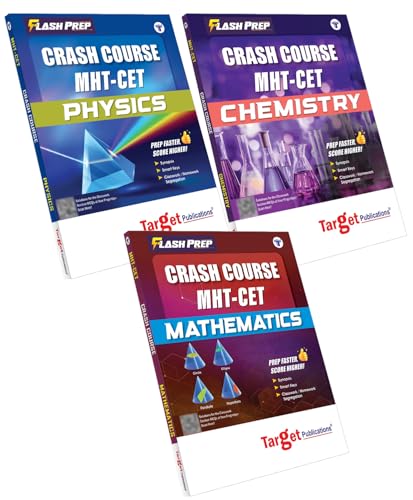Image of MHT-CET PCM Physics, Chemistry & Mathematics Books | Crash Course for 2026 Exam | 7100+ MCQs, Quick Reviews, Smart Techniques & Detailed Solutions | Set of 3 (Flash Prep)