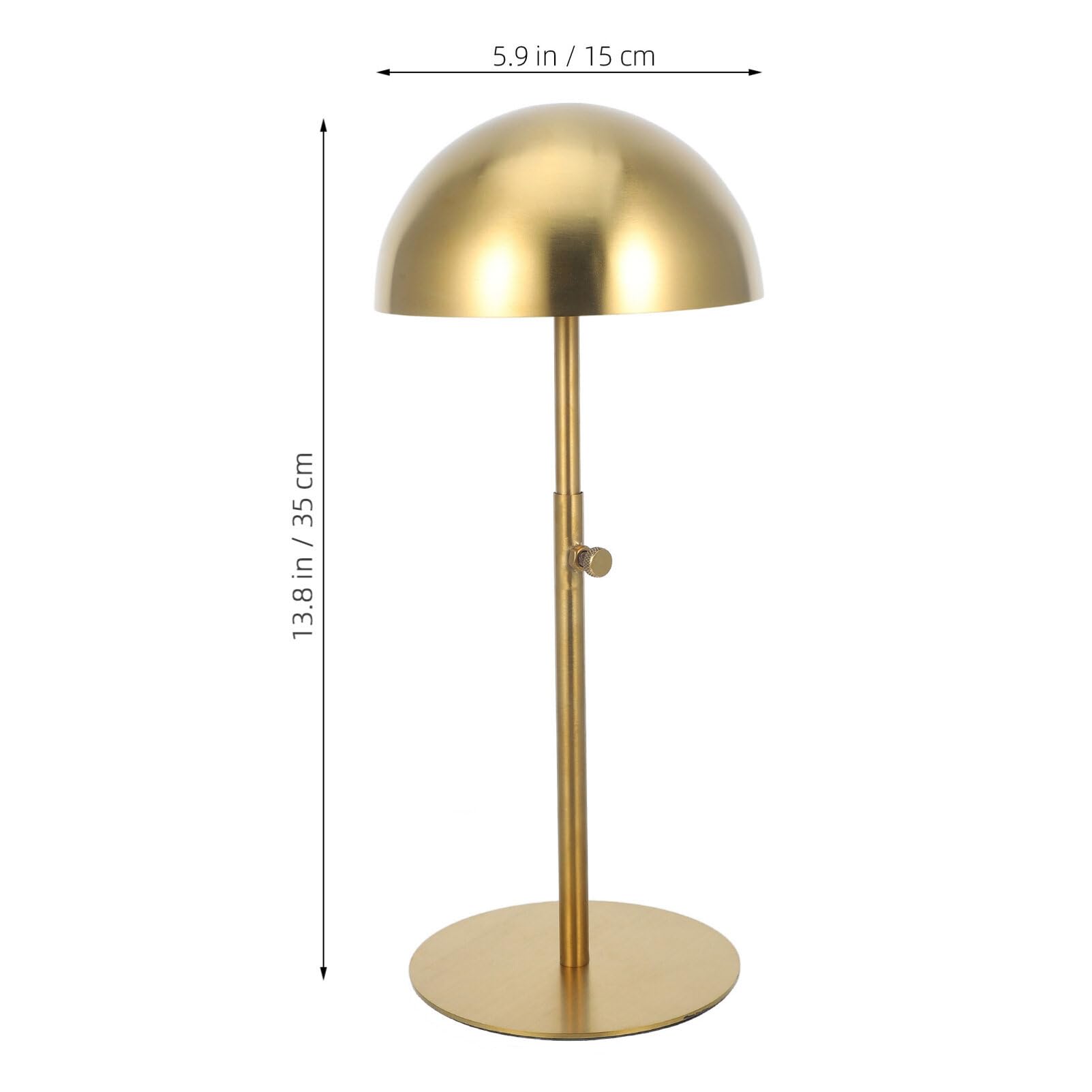 Cabilock Perchero para Sombreros de Sobremesa en Acero Inoxidable Dorado Altura Ajustable y Base Estable, Expositor Elegante para Sombreros en Hogar o Escritorio