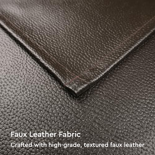 Image of Encasa XO Leather Dining Table Mats Set of 4 | Water Repellent & Heat Resistant Dining Table Mats | Washable & Easy to Clean Placemats for Kitchen Decor - 42x30 cm (Dark Brown)
