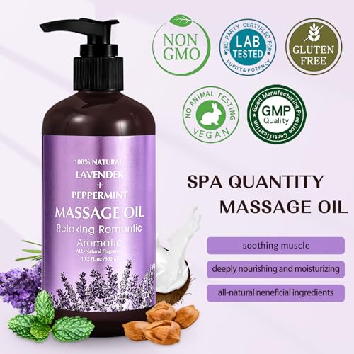 Lavender Massage Oil for Calming, Soothing and Relaxing Muscles Massage Oil for Massage Ideal Body Oil for Skin Moisturizing for Men and Women - Image 6