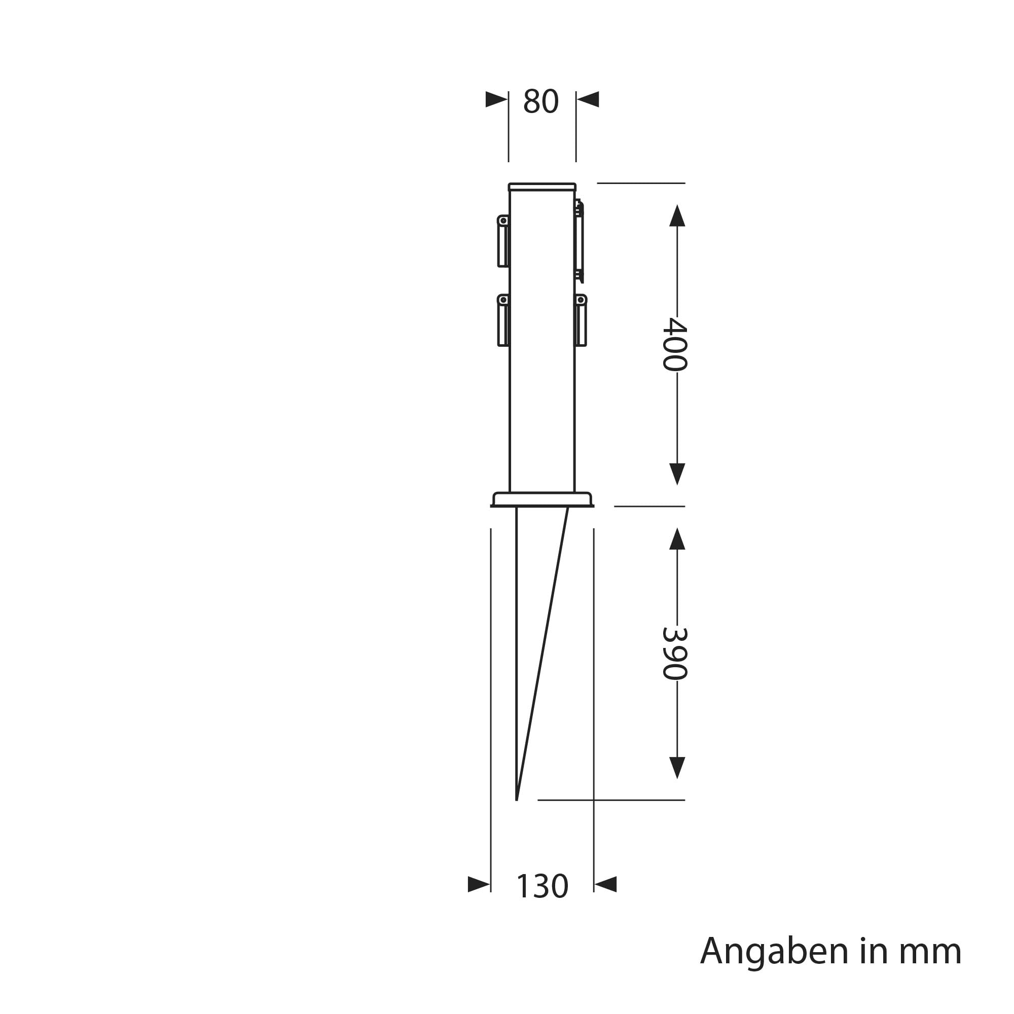 ledscom.de 3X Toma de jardín Polly Columna con piqueta de Suelo para Exteriores, IP44, 3 vías con Temporizador/Reloj, Antracita, Cuadrada, 38cm