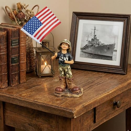 Estatua Lit Navy Recruit Navy de cerámica azul miniatura 2