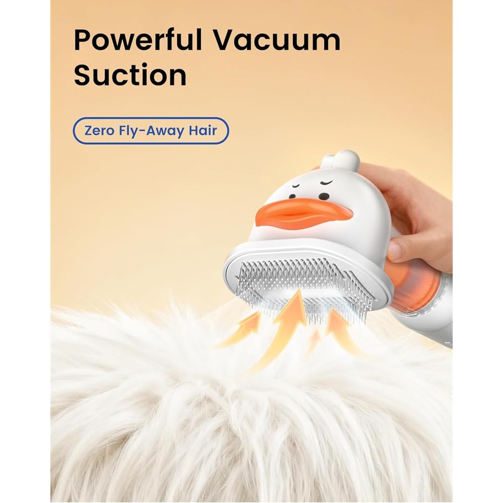 pour Chiens & Râteau sous-Poil pour Chiens, pour la Mue, Brosse Auto-Nettoyante, Brosse Aspirante pour Chiens, Outil de Toilettage pour Le Dépoilage.