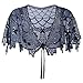 Produktbild KQueenStar Direct 1920er Jahre Schal Pailletten Perlen - Abend Cape Frauen 1920er Jahre Schal Hochzeitsfeier Schal 1920 Flapper Wrap Vintage Brautkleid Kostüm Balck (Blue)