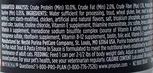 Purina Pro Plan Canned Wet Cat Food Entree 3 Flavor 6 Can Sampler With 2 Catnip Toys Bundle, (2) Trout Pasta, (2) White Meat Chicken Vegetable, (2) Turkey Vegetable (3 Ounces) #TOP1