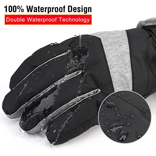 mysuntown Ski Gloves Waterproof Warm Snow Gloves Snowboard Snowmobile Winter Gloves for Men Women (XL) (L)