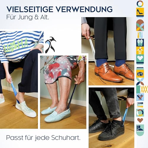 Die Schuhanzieher Schuhlöffel aus Kunststoff 35 cm mit Lochung zum Aufhängen z1555 (schwarz)