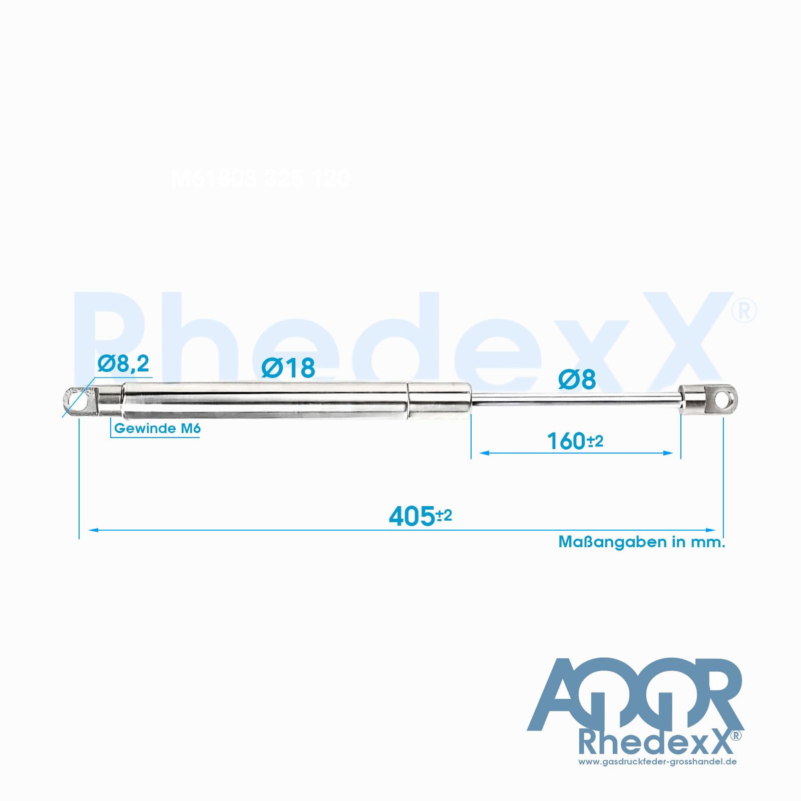 Stabilus Lift O Mat End Position RhedexX® Stabilus Lift-O-Mat 033973 0250N Vérin à Gaz De Rechange Avec Rotule M8 - Longueur : 365 Mm - Course : 140 Mm - Force Vérin à Gaz Avec Rotule M8